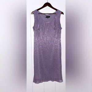 R & M Richard Metallic Crinkle Sleeveless Cocktail Dress Women 14 Elegant Events